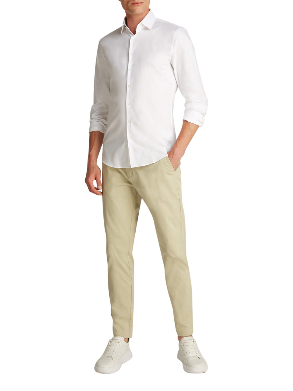 Calvin Klein Camicia m/l Uomo Mod. K10K114326 MICRO YAF WHITE