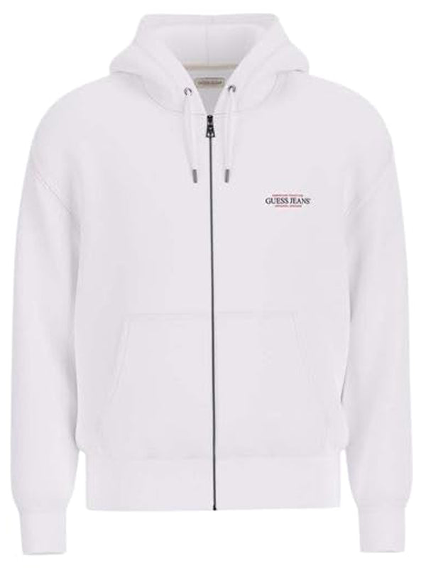 GUESS JEANS Felpa Zip Uomo Mod. M5RQ45 KCPR1 G011 WHITE