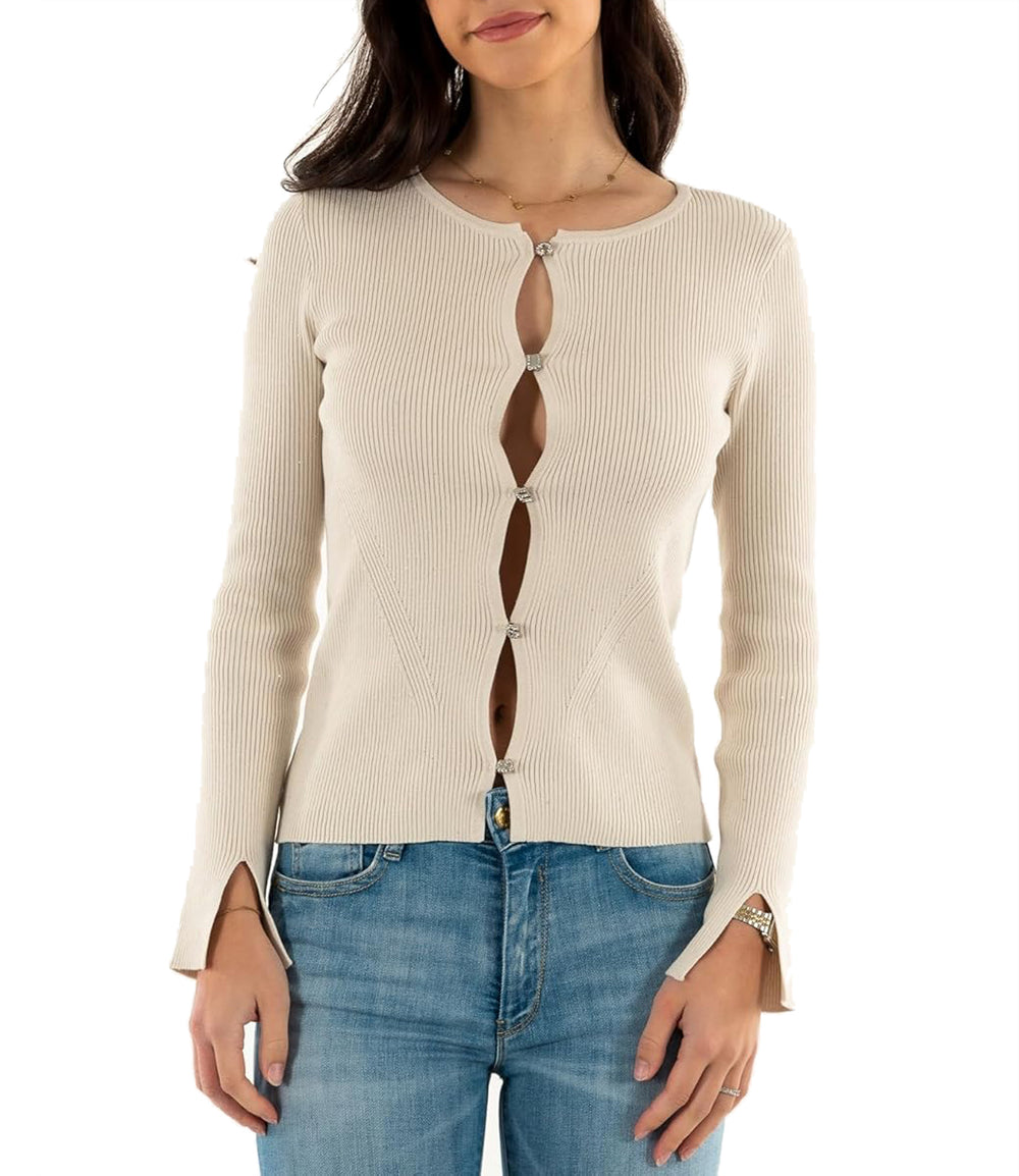 Guess Cardigan Donna Mod. W5RR17 Z34O0 G9L9 Panna