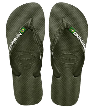 Havaianas Infradito UNISEX Mod. BRASIL LOGO GREEN 4123206 M19 OLIVA