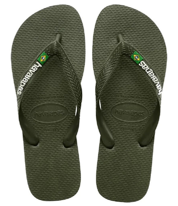 Havaianas Infradito UNISEX Mod. BRASIL LOGO GREEN 4123206 M19 OLIVA