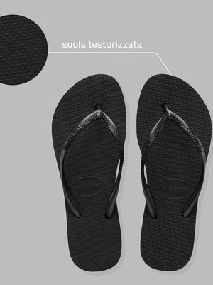 Havaianas Ciabatta Donna Mod. SLIM FLATFORM BLACK 414453 0090 Nero