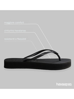 Havaianas Ciabatta Donna Mod. SLIM FLATFORM BLACK 414453 0090 Nero