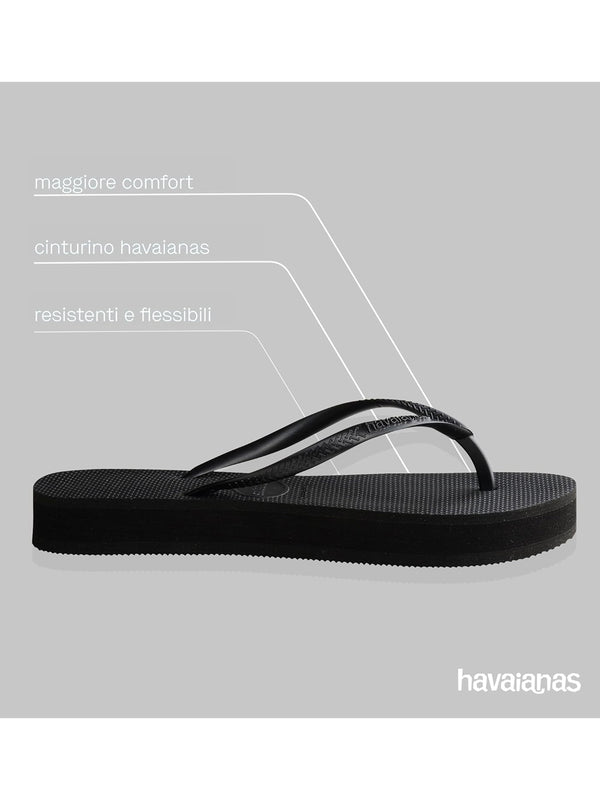 Havaianas Ciabatta Donna Mod. SLIM FLATFORM BLACK 414453 0090 Nero