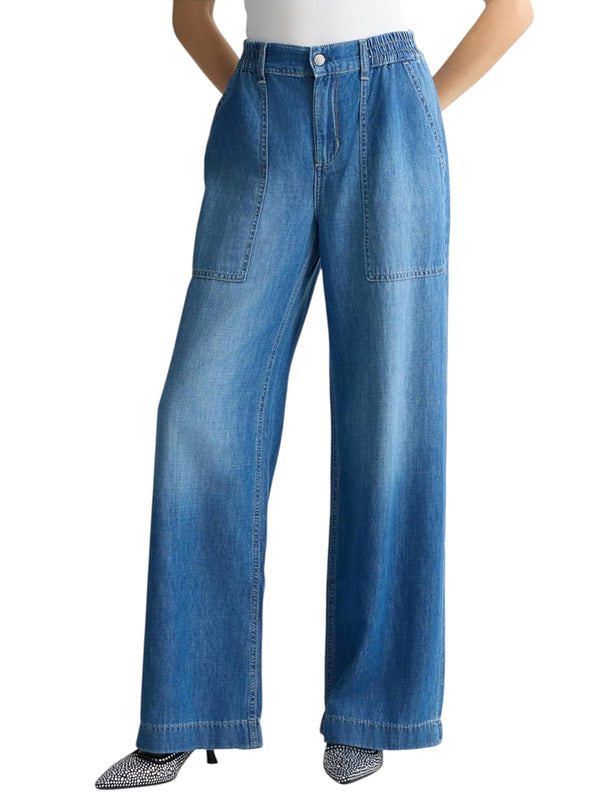 Liu Jo Jeans Authentic Cargo Elastic Reg.W. Donna Mod. UA5235 D0233 78853 Den.Blu Dk.Work Wash