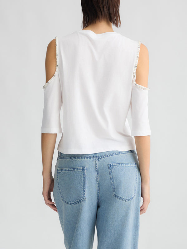 Liu Jo T-shirt Ecs T-Shirt Moda M/L Donna Mod. WA5183 JS923 11110 Bianco