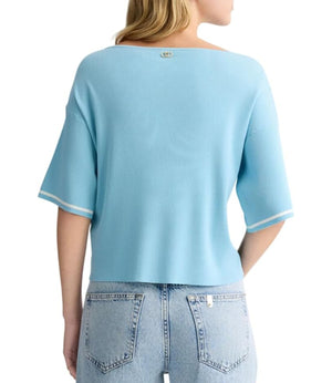 Liu Jo Maglia Ecs Maglia Chiusa M/C Donna Mod. TA5098 MS027 C3597 Crystal Blue/Wh.Milk