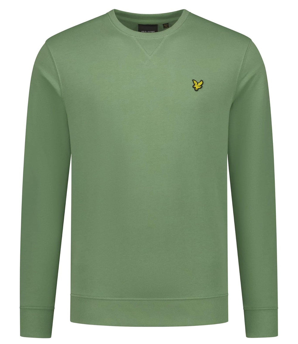 Lyle & Scott Felpa Girocollo Crew Neck Sweatshirt Uomo Mod. ML424VOG X576 Smoke Green