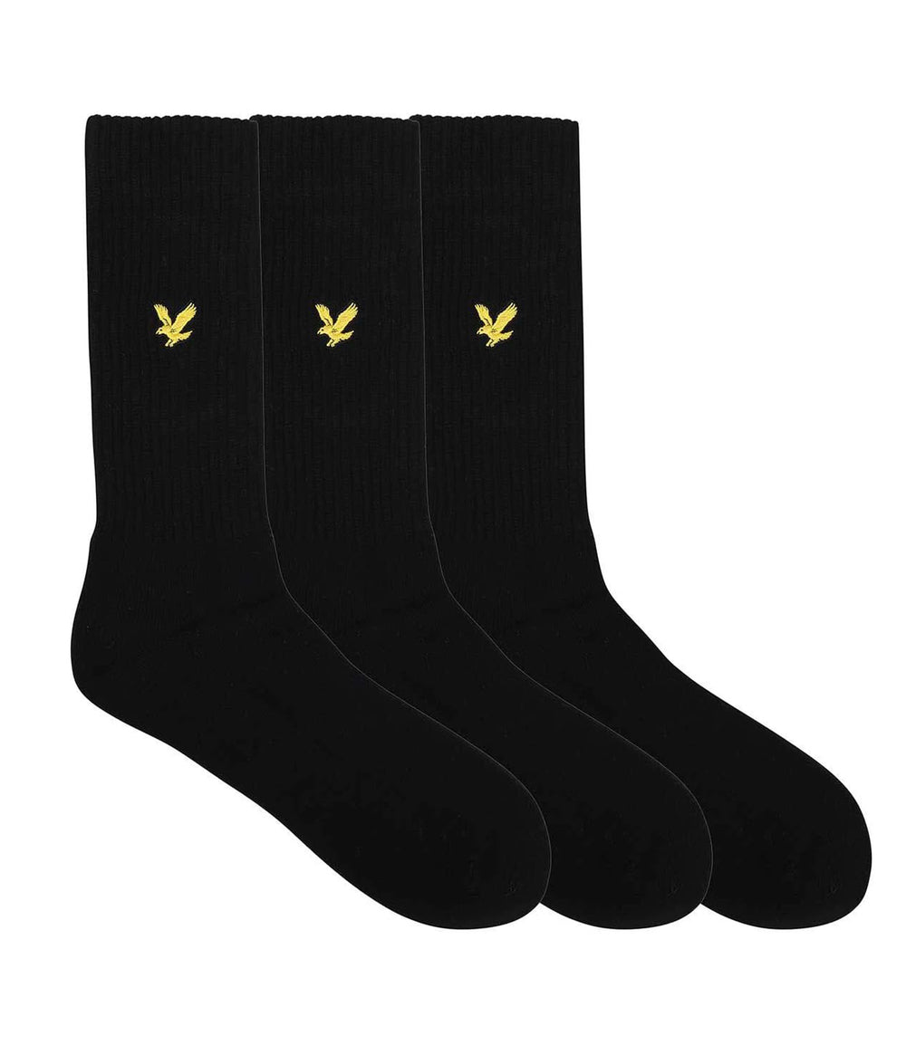 Lyle & Scott Calzini Unisex Mod. SPRTSK502 3PACK Black Black