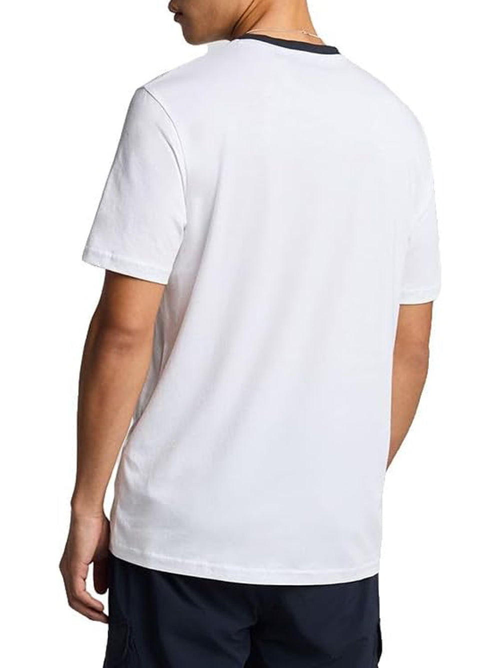 Lyle & Scott T-shirt Contrast Collar Superfine T-Sh Uomo Mod. TS2225TON X187 White/ Dark Navy