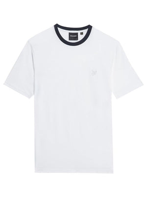 Lyle & Scott T-shirt Contrast Collar Superfine T-Sh Uomo Mod. TS2225TON X187 White/ Dark Navy