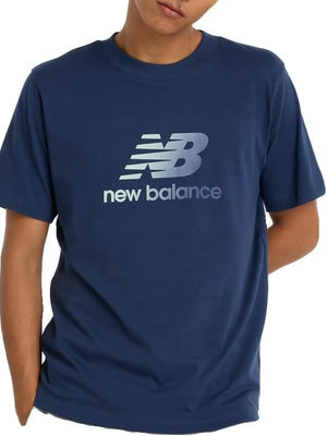 New Balance T-shirt Sport Essentials Gradient Logo T-Shirt - Nb Navy Uomo Mod. MT51503 NNY Navy