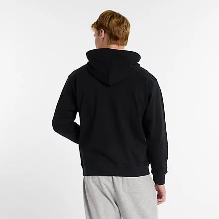 New Balance Felpa cappuccio Athletics French Terry Logo Hoodie - Nb Navy Uomo Mod. MT51512 BK Black