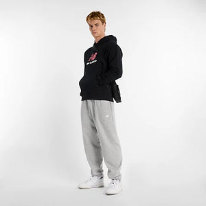 New Balance Felpa cappuccio Athletics French Terry Logo Hoodie - Nb Navy Uomo Mod. MT51512 BK Black