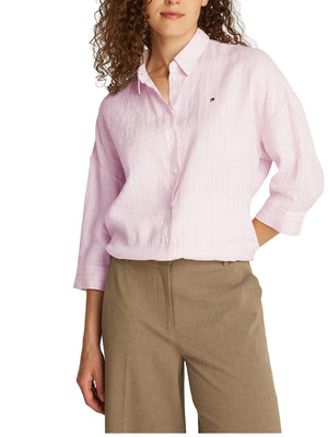 Tommy Hilfiger Camicia Manica Lunga Donna Mod. WW0WW46169 RIGA 0ED Rosa