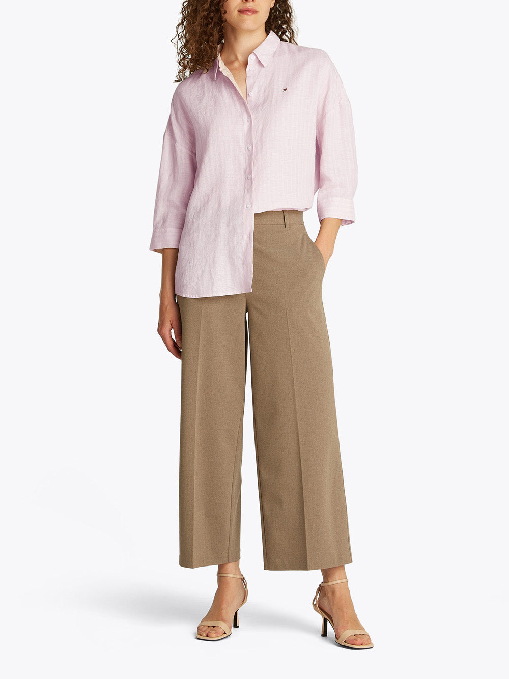 Tommy Hilfiger Camicia Manica Lunga Donna Mod. WW0WW46169 RIGA 0ED Rosa