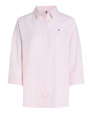 Tommy Hilfiger Camicia Manica Lunga Donna Mod. WW0WW46169 RIGA 0ED Rosa