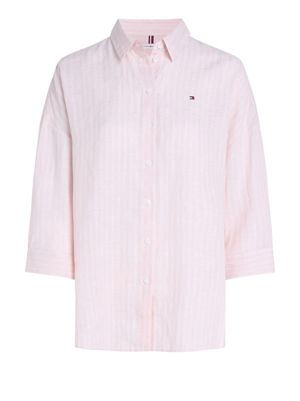 Tommy Hilfiger Camicia Manica Lunga Donna Mod. WW0WW46169 RIGA 0ED Rosa