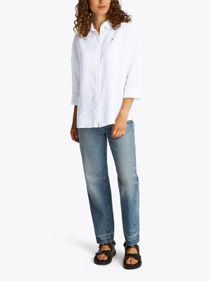 Tommy Hilfiger Camicia Manica Lunga Donna Mod. WW0WW46169 YCF Bianco