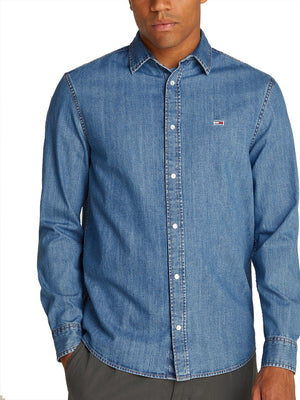 Tommy Hilfiger Camicia Manica Lunga Uomo Mod. DM0DM21102 1A5 DENIM
