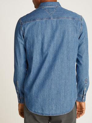 Tommy Hilfiger Camicia Manica Lunga Uomo Mod. DM0DM21102 1A5 DENIM