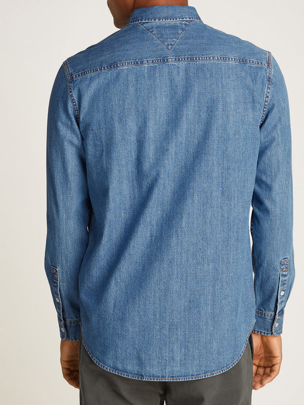 Tommy Hilfiger Camicia Manica Lunga Uomo Mod. DM0DM21102 1A5 DENIM