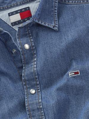 Tommy Hilfiger Camicia Manica Lunga Uomo Mod. DM0DM21102 1A5 DENIM