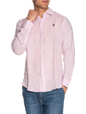 U.S. Polo Asssn. Camicia m/l Linen Chambray Uomo Mod. US41104023 105 Rosa