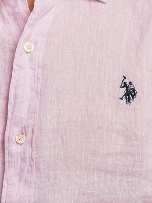 U.S. Polo Asssn. Camicia m/l Linen Chambray Uomo Mod. US41104023 105 Rosa