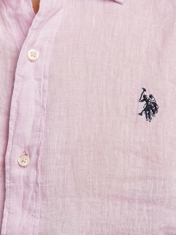 U.S. Polo Asssn. Camicia m/l Linen Chambray Uomo Mod. US41104023 105 Rosa