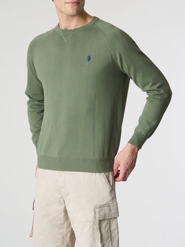 U.S. Polo Asssn. Pullover Cotton Knit Gauge 12 G.D. 30/3 Uomo Mod. US41173003 448 Verde