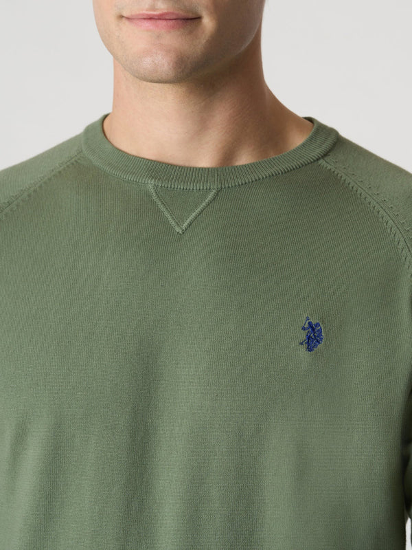 U.S. Polo Asssn. Pullover Cotton Knit Gauge 12 G.D. 30/3 Uomo Mod. US41173003 448 Verde