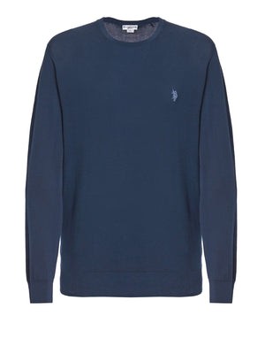 U.S. Polo Asssn. Pullover Cot Crepe Knit Gg 14 Over Dyed Uomo Mod. US41173007 479 Blu