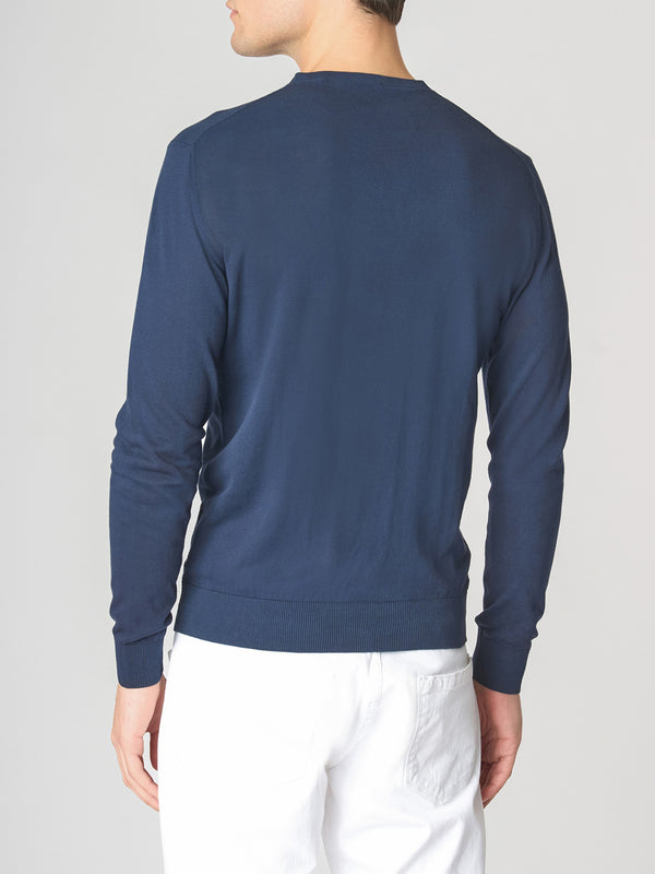 U.S. Polo Asssn. Pullover Cot Crepe Knit Gg 14 Over Dyed Uomo Mod. US41173007 479 Blu