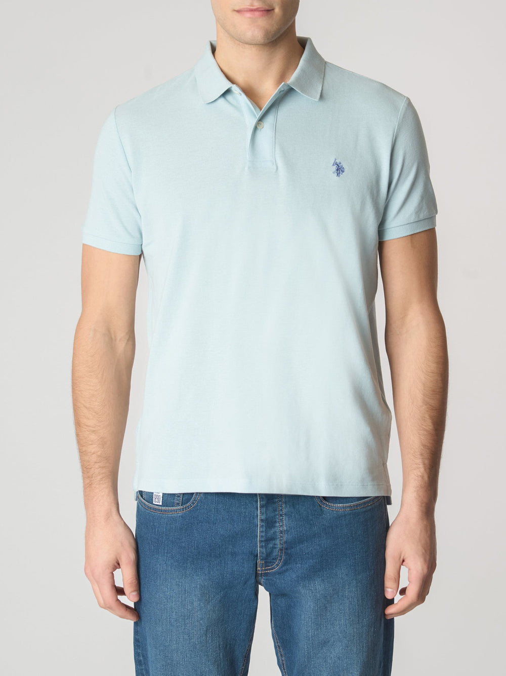 U.S. Polo Asssn. Polo Manica Corta Basic Piquet Uomo Mod. US41197001 103 Celeste