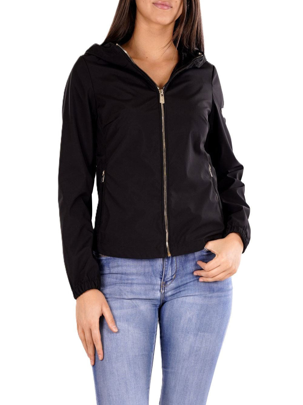 Yes Zee Giubbino Giubbino Donna In Softshell Con Cappuccio Donna Mod. J425 QD00 0801 Nero