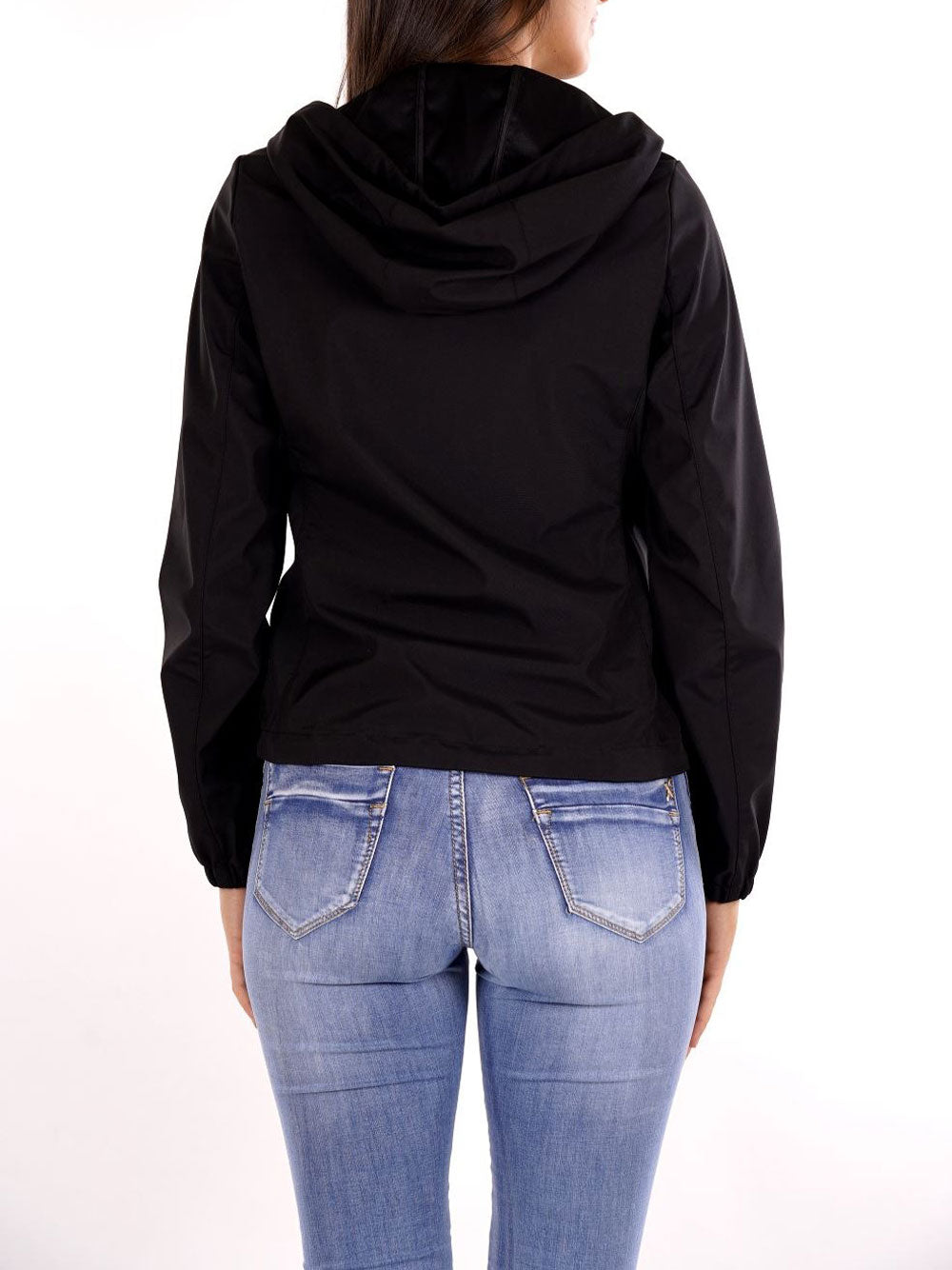 Yes Zee Giubbino Giubbino Donna In Softshell Con Cappuccio Donna Mod. J425 QD00 0801 Nero