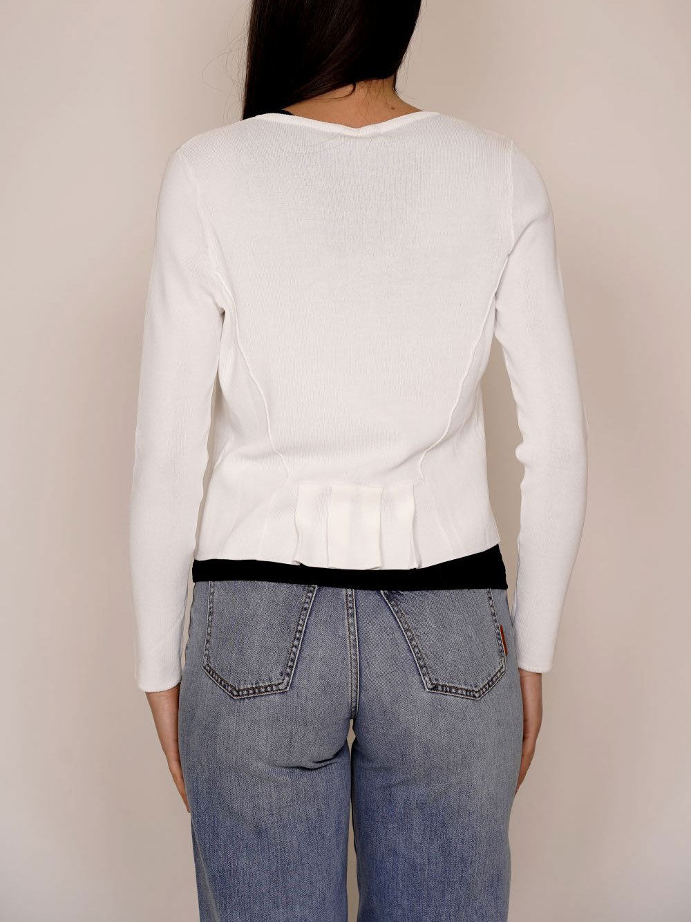 Yes Zee Maglia Donna Giacchina, Chiusa Da Gancino Donna Mod. M416 LG00 0107 Gesso