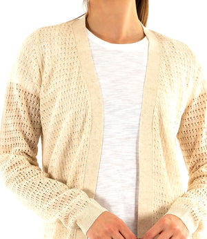 Yes Zee Maglia Maglia Donna Cardigan, Lungo Donna Mod. M439 HF00 0245 Sabbia