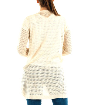 Yes Zee Maglia Maglia Donna Cardigan, Lungo Donna Mod. M439 HF00 0245 Sabbia