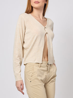 Yes Zee Maglia Maglia Donna Cardigan Donna Mod. M440 HF00 0245 Sabbia