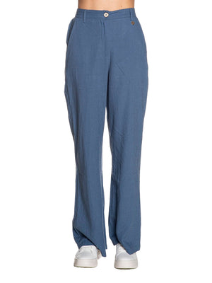 Yes Zee Pantalone Pantalone Donna In Misto Lino Donna Mod. P347 V600 0704 Avio