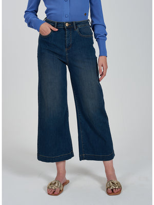 Yes Zee Jeans Jeans Donna Palazzo 5 Tasche, Wide Leg Donna Mod. P348 X914 J711 STONE