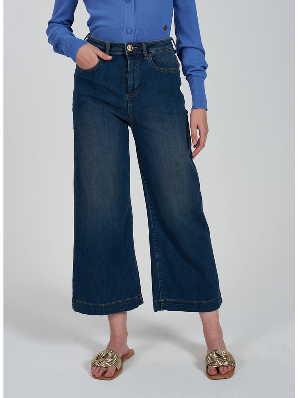 Yes Zee Jeans Jeans Donna Palazzo 5 Tasche, Wide Leg Donna Mod. P348 X914 J711 STONE