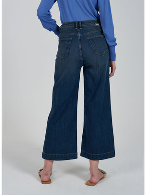 Yes Zee Jeans Jeans Donna Palazzo 5 Tasche, Wide Leg Donna Mod. P348 X914 J711 STONE