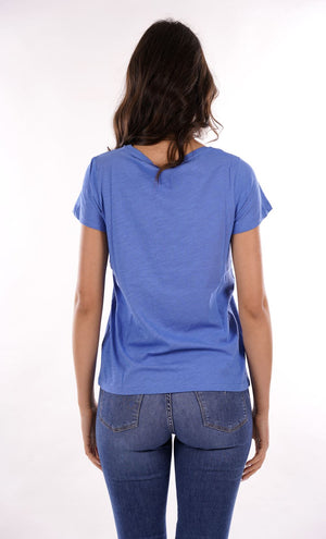 Yes Zee T-shirt T-Shirt Donna Scollo A Madonna, M/C Donna Mod. T221 TL00 0602 Baja Blu