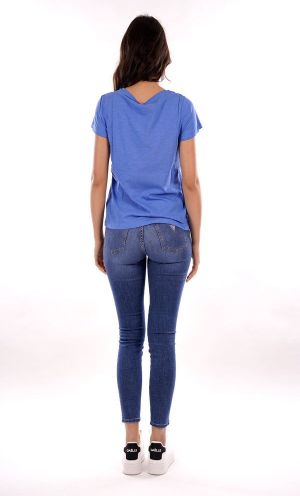 Yes Zee T-shirt T-Shirt Donna Scollo A Madonna, M/C Donna Mod. T221 TL00 0602 Baja Blu