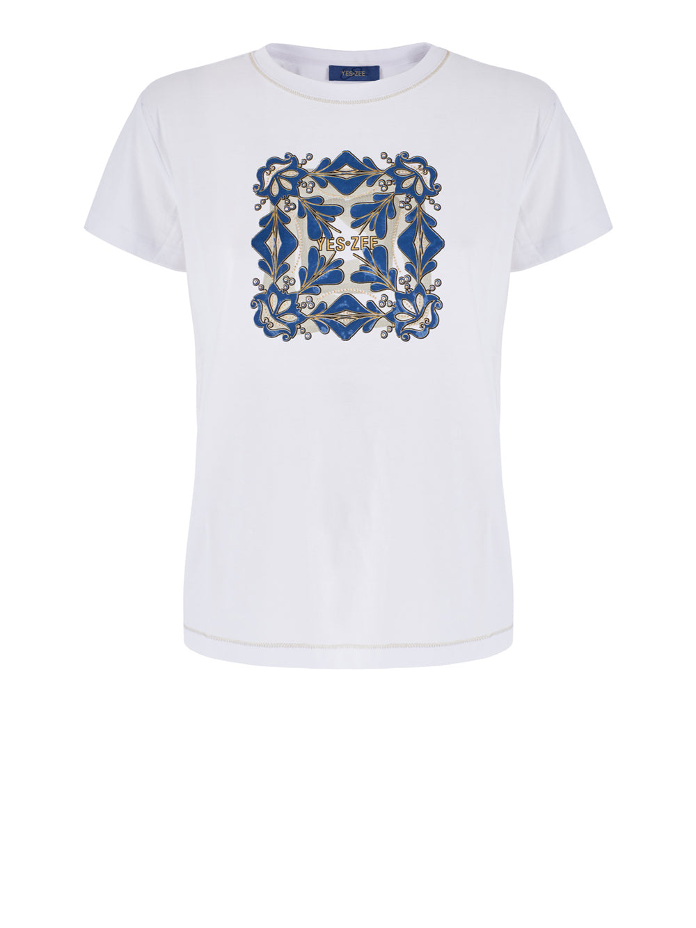 Yes Zee T-shirt Donna Diritta, Girocollo, M/C Donna Mod. T264 SG00 0101 Bianco