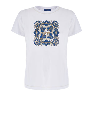 Yes Zee T-shirt Donna Diritta, Girocollo, M/C Donna Mod. T264 SG00 0101 Bianco