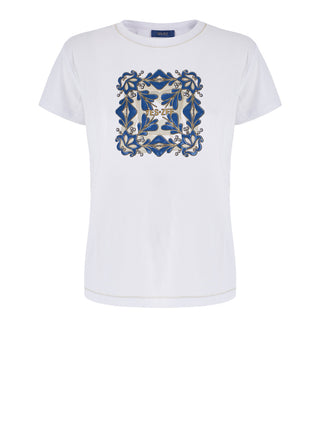 Yes Zee T-shirt Donna Diritta, Girocollo, M/C Donna Mod. T264 SG00 0101 Bianco